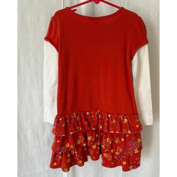 Gymboree Long Sleeve Fall Theme Pumpkin Dress Ruffle Skirt Size 6 - Picture 2 of 5